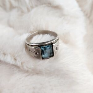 UNCAS Vintage STERLING (925) Blue Gemstone (Aquamarine) Ring, Size 11